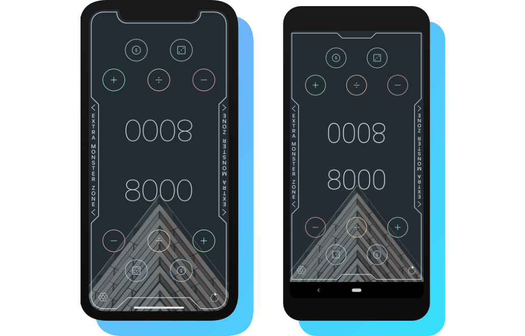 Screenshot of the Duel: LP Tracker app on smartphones